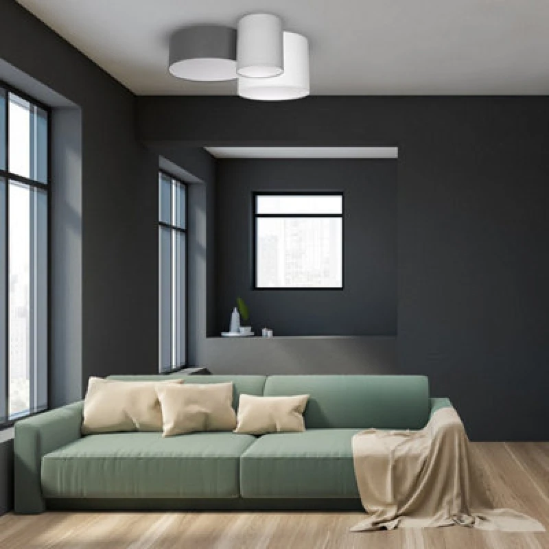 Image of Milagro Stan Designer Ceiling Lamp Hand Made Cool Grey And White Unique Design