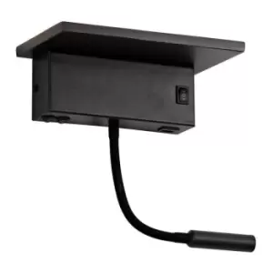 Image of Cristal Rob ii 22cm LED Wall Light 5W+3W 530Lm 3000K usb and Wireless Charge Black