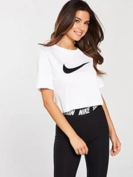 Image of Nike Sportswear Swoosh Crop Tee White Size XS Women