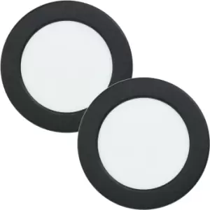Image of 2 PACK Wall / Ceiling Flush Downlight Black Round Spotlight 5.5W Built in LED