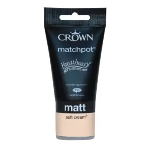 Image of Crown Breatheasy Soft Cream - Matt Emulsion Paint - 40ml Tester