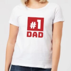 Image of Number 1 Dad Womens T-Shirt - White - 4XL