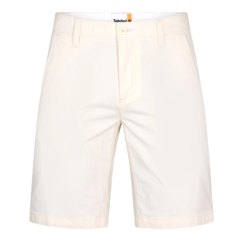 Image of Timberland Mens Claremont Poplin Chino Shorts White Smoke male 30