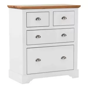 Image of Seconique Toledo 2+2 Drawer Chest - White/Oak Effect