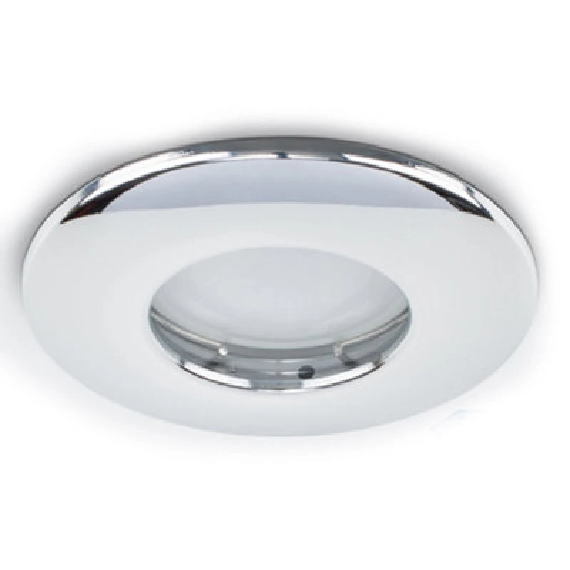 Image of ValueLights Downlight Fire Rated IP65 Ceiling Light Fitting 6 Pack With Cool White Bulbs Metallic Silver