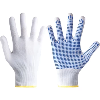 Image of 630 Tegera Palm-side Coated White/Blue Gloves - Size 7