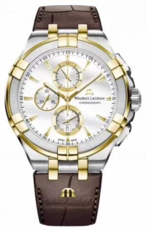 Image of Maurice Lacroix Mens Aikon Quartz Leather Strap AI1018- Watch