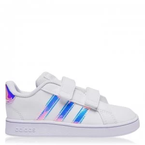 Image of adidas adidas Grand Court Trainers Infant Girls - Wht/Iridescent