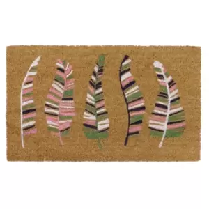 Image of JVL Eco-friendly Latex Backed Coir Door Mat, Feathers