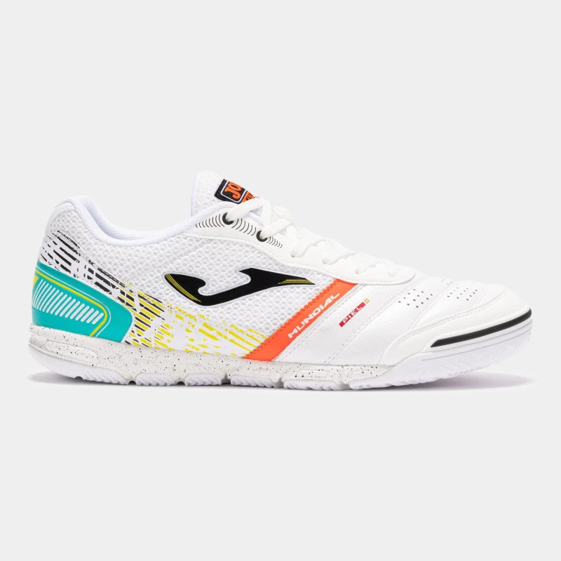 Image of Joma Mundial Leather Indoor Football Trainers White/Blue male 6 (40)