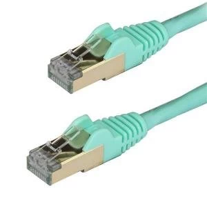 Image of Startech 0.5m CAT6A Patch Cable Aqua