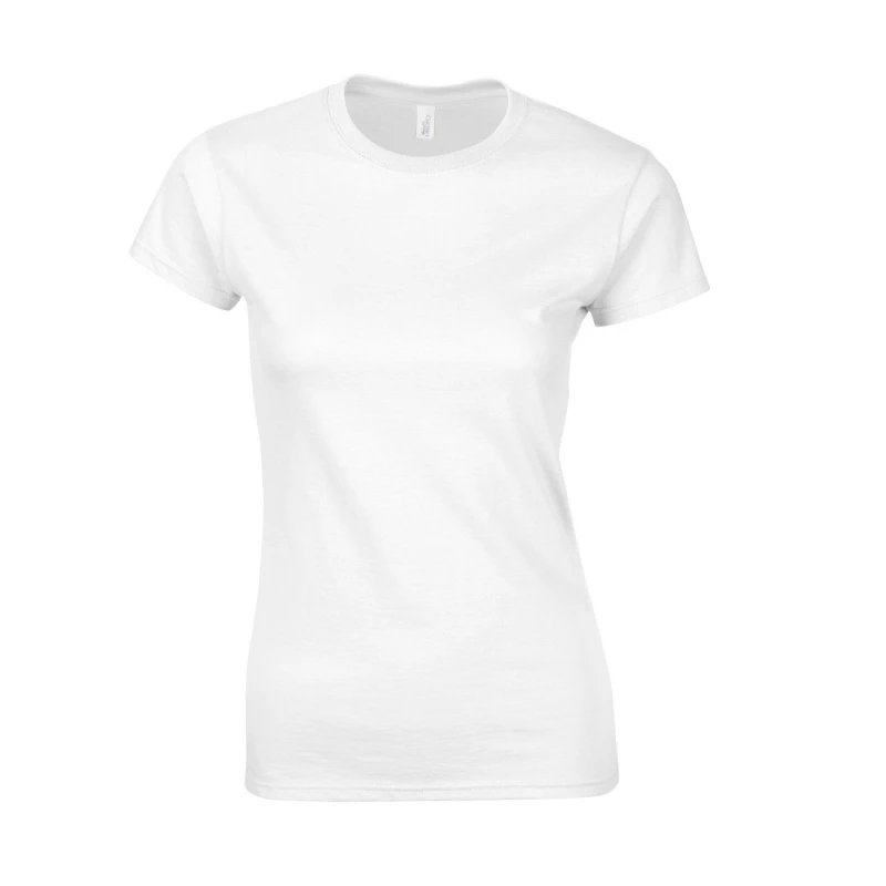Image of Gildan Ringspun Cotton Soft Touch Fitted T-Shirt White female