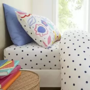 Image of Pineapple Elephant Kids Blomme Floral 100% Cotton Fitted Sheet, Bright, Double