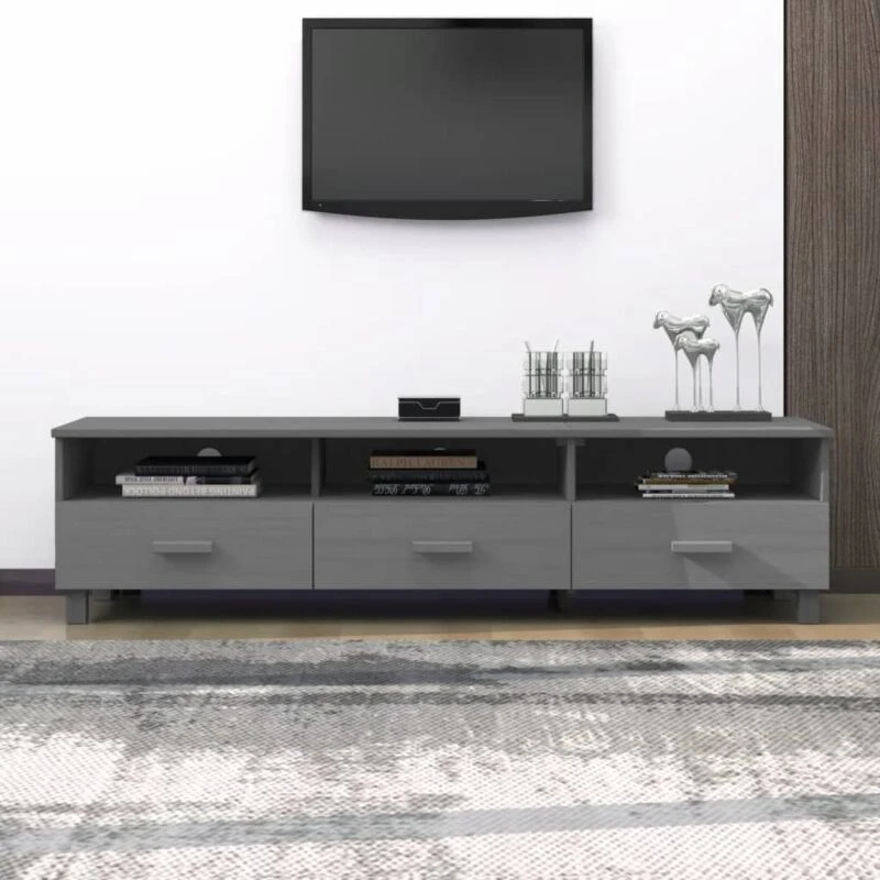 Image of VIDAXL TV Cabinet hamar Dark Grey 158x40x40cm Solid Wood Pine Vidaxl 8720286818206
