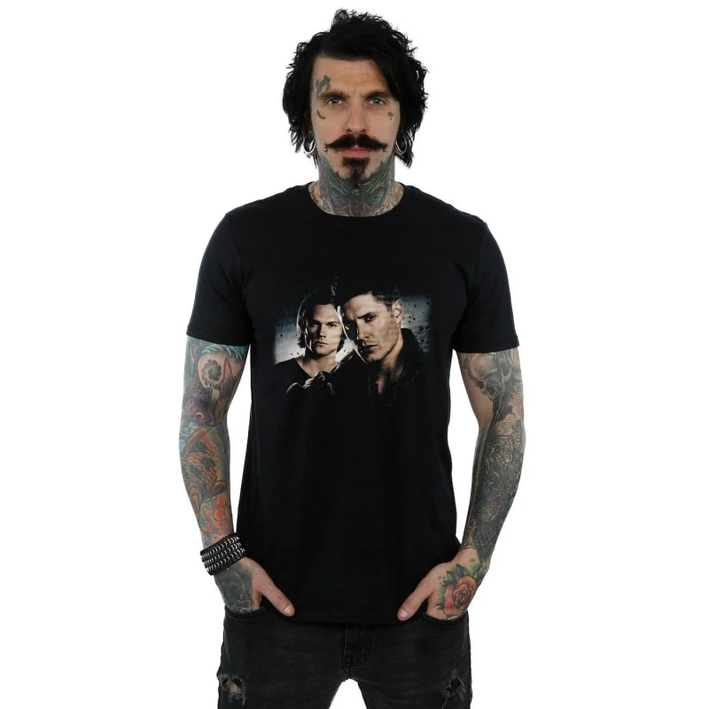 Image of Supernatural Supernatural Men Sam And Dean Poster T-Shirt in Black Size: Small Black S Male 5057972558782