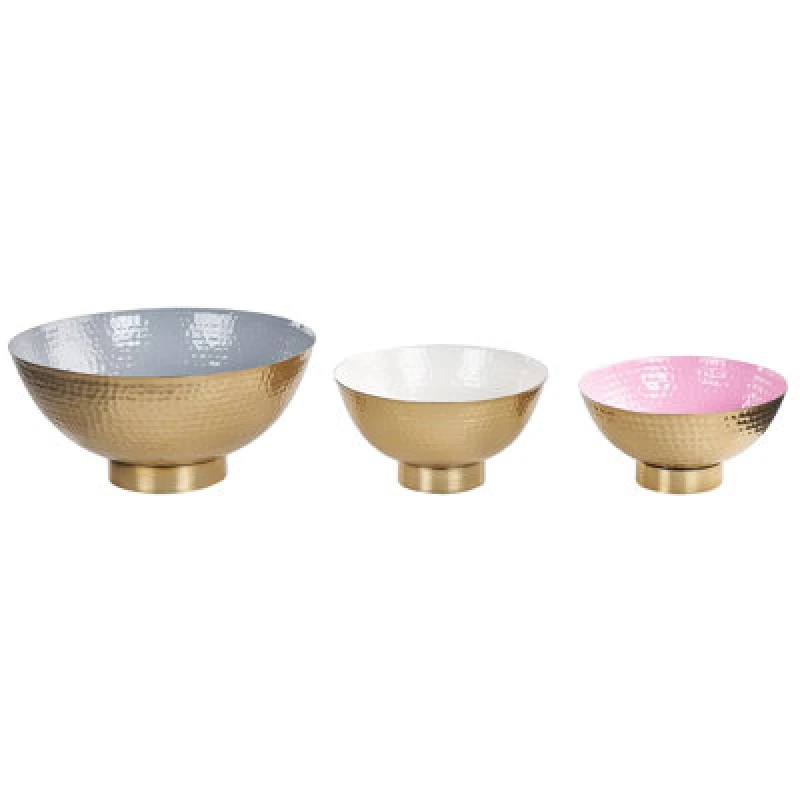 Image of Beliani Set Of 3 Bowls Baru Metal Gold