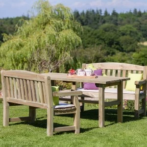 Image of Zest4Leisure Wooden Emily Table and 2 Bench Set