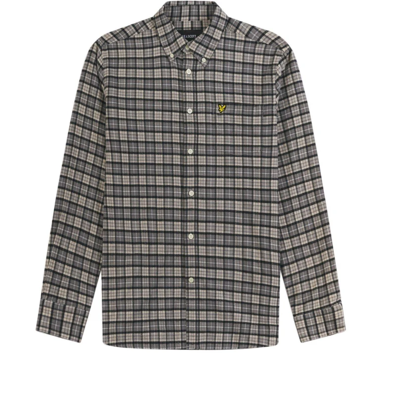 Image of Lyle and Scott Lyle Check Shirt - Grey Grey S