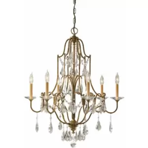Image of Loops - 6 Bulb Chandelier Hanging Pendant LIght Oxidized Bronze LED E14 60W Bulb