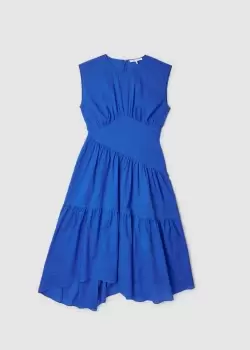 Image of Frame Womens Gathered Seam Dress In Cornflower Multi