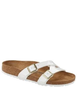 Image of Birkenstock Yao Balance Patent Sandal - White, Size 4, Women