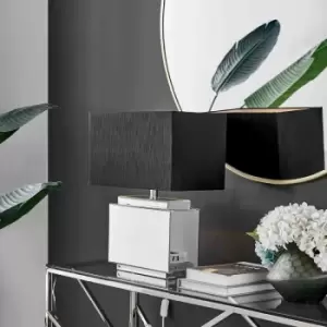 Image of Furniture Box SAANVI Mirror and Black Shade Table Lamp Light