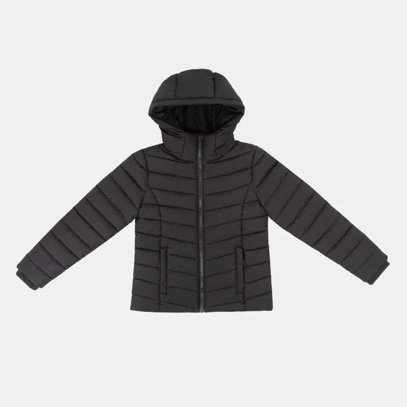 Image of Slazenger Kids Slaz Hooded Long Sleeve Puffer Jacket Black female 7-8 (S)