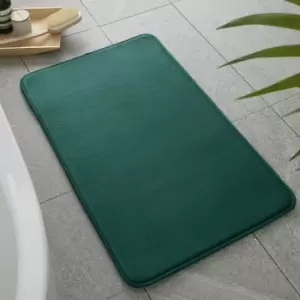 Image of Catherine Lansfield Anti-Bacterial Memory Foam Bath Mat, Forest Green