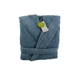 Image of ARTG Unisex Adults Organic Bathrobe With Hood (XS) (Blue)
