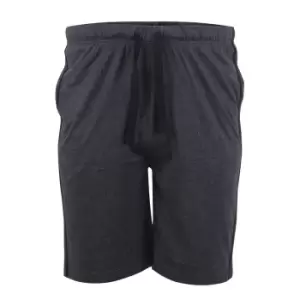 Image of Duke Mens Orwell D555 Jersey Side Stripe Kingsize Shorts (Pack of 2) (7XL) (Black/Charcoal)