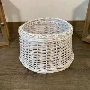 Image of Samuel Alexander - 28/33cm Deluxe Wicker Willow Christmas Tree Skirt - Small White Wash