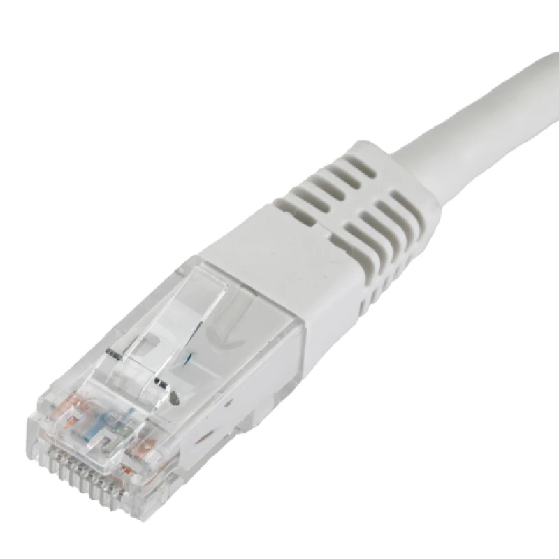Image of Cablenet 1m Cat6 RJ45 White U/UTP PVC 24AWG Flush Moulded Booted Patch