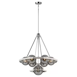 Image of Feiss Harper 7 Light Chandelier Polished Nickel