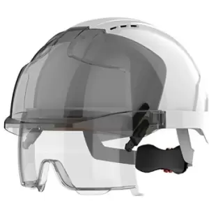 Image of JSP - evo vistalens Safety Helmet with Intergrated Goggles - Smoke/White - White