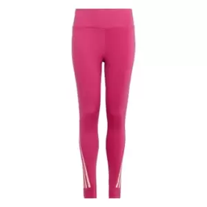 Image of adidas Training AEROREADY 3-Stripes High-Rise 7/8 Optime - Semi Lucid Fuchsia / White