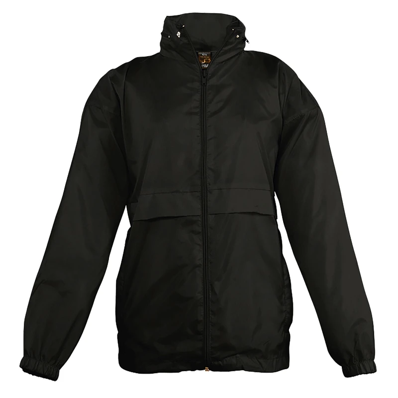 Image of SOL'S Surf Windbreaker Jacket (Water Resistant & Windproof) in Black Size: 13 Years Black Unisex 13 Years