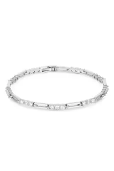 Image of Silver Plated Triple Crystal Stone And Fine Link Bracelet