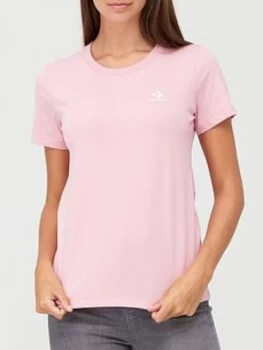 Image of Converse Star Chevron Left Chest Logo T-Shirt - Pink