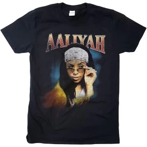 Image of Aaliyah - Trippy Unisex Medium T-Shirt - Black