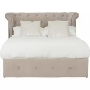 Image of Edison Beige Double Ottoman Bed - Premier Housewares