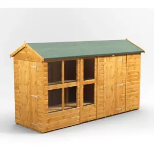 Image of 12x4 Power Apex Potting Shed Combi Building including 6ft Side Store
