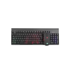 Image of Marvo Scorpion KW512 Wireless Gaming Keyboard and Mouse Bundle 12 Multimedia Keys 3 Colour LED Backlit with 7 Lighting Modes Optical Sensor Mouse with