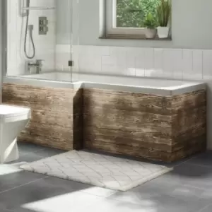 Image of 1700mm Wood Effect L Shape Bath Front Panel - Ashford