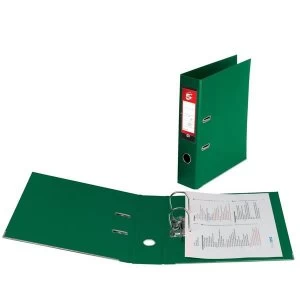 Image of 5 Star Lever Arch File PVC Spine 70mm A4 Green Pack 10