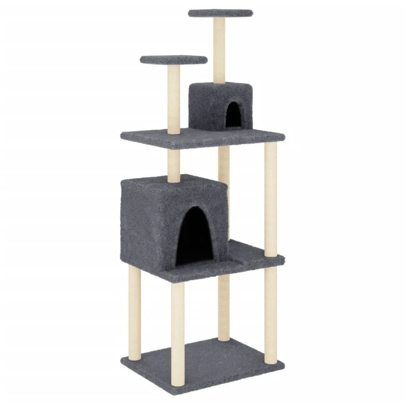 Image of VIDAXL Cat Tree with Sisal Scratching Posts Dark Grey 167cm Vidaxl 8720845417086