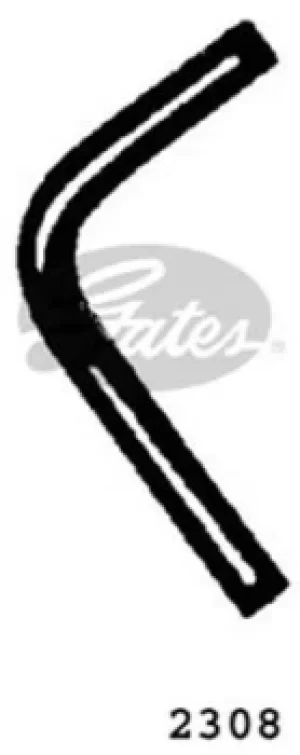 Image of Curved Radiator Hose 215mm X 15 Gates 2308