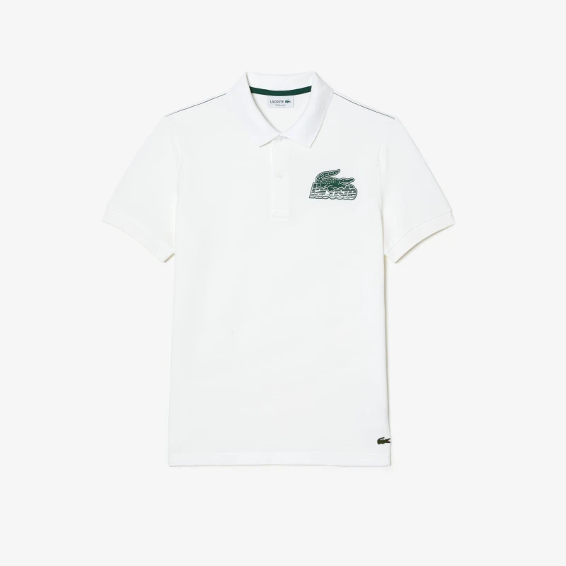 Image of Lacoste Cotton Mini-Piqu Polo Shirt - White White M