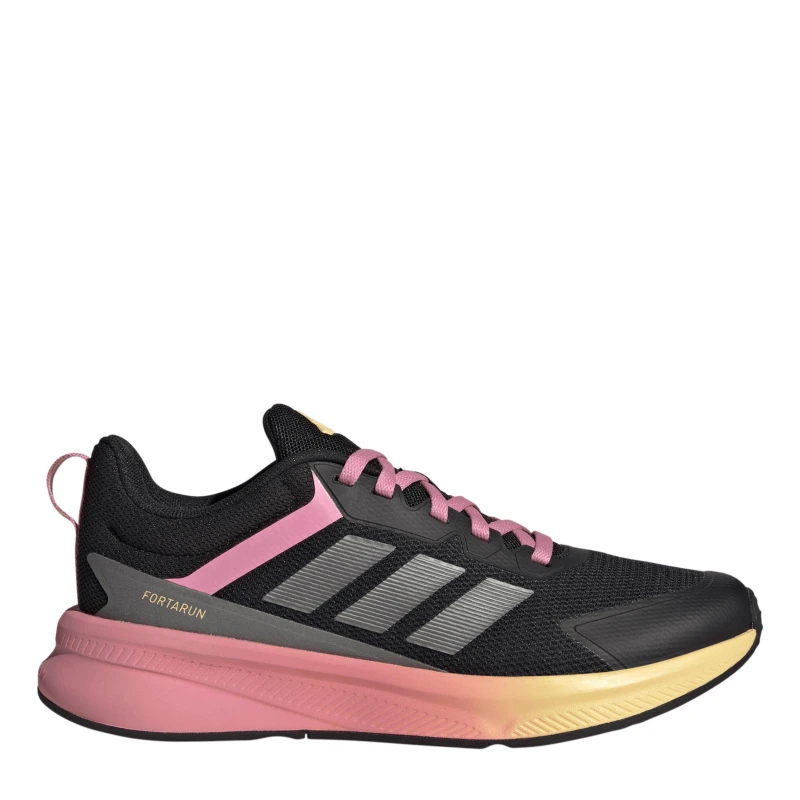 Image of adidas Kids FortaRun 4.0 Runners Black/Met/Pink female 3 (35.5)