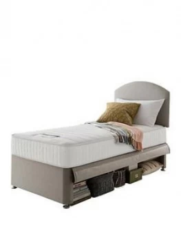 Image of Silentnight Maxi Store Divan Bed Set With Kids Sprung Matress Including Headboard - Sandstone