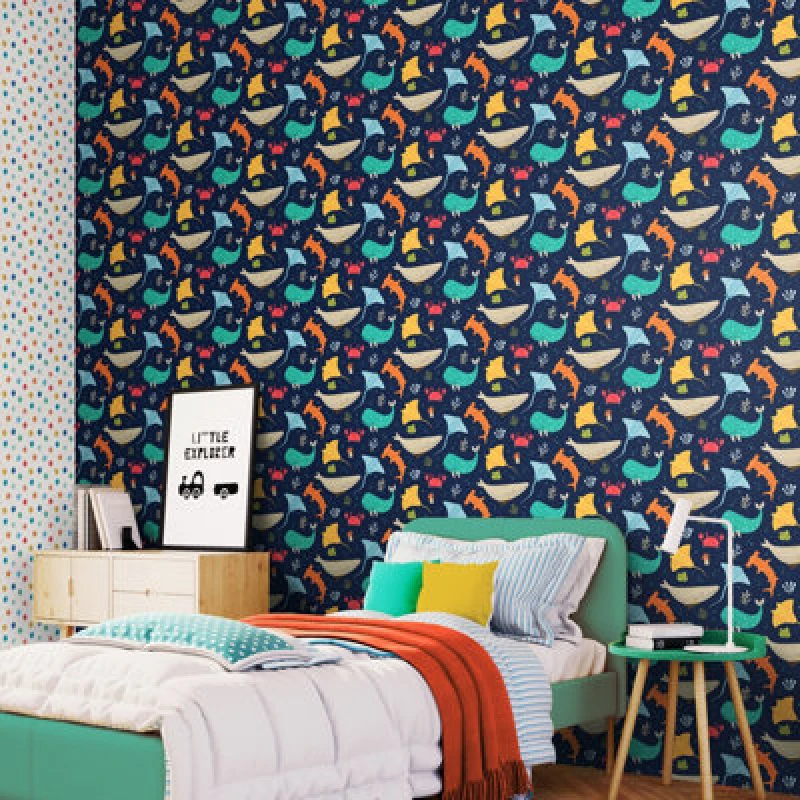 Image of Hoopla Walls Ocean Adventure Inky Mix 10M Wallpaper